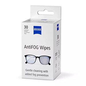 ZEISS Anti-Fog Lens Wipes, Pre-Moistened, Individually Wrapped Defogger Wipes for Coated Lenses, Binoculars, Scopes, Cameras, and Glasses, 30 Count