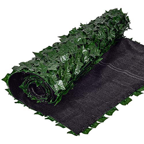 Lvydec Artificial Ivy Privacy Fence, 118" x 39" Artificial Hedges Fence and Faux Ivy Vine Privacy Screen Decoration for Outdoor Garden Porch Patio