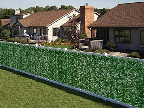 Lvydec Artificial Ivy Privacy Fence, 118" x 39" Artificial Hedges Fence and Faux Ivy Vine Privacy Screen Decoration for Outdoor Garden Porch Patio