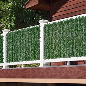 Lvydec Artificial Ivy Privacy Fence, 118" x 39" Artificial Hedges Fence and Faux Ivy Vine Privacy Screen Decoration for Outdoor Garden Porch Patio