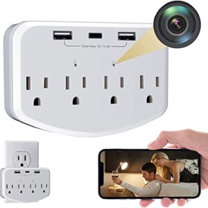 Hidden Camera WiFi Spy Camera Hidden Cameras Wall Charger Nanny Cam with USB Fast Charger Outlet HD 1080P Wireless for Home Security Secret Camera 20W PD Charging Port