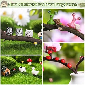 Modacraft 172Pcs Miniature Fairy Garden Accessories Including 100Pcs Fixed Pins, Fairy Garden Kit Fairy House Animal Figurines Mini Landscape for Garden Dollhouse Potted Plant Bonsai Terrarium Décor