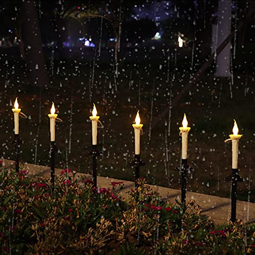 MaoTopCom 4 Pack Solar Powered Candles Lights, Outdoor Landscape Lights Solar Garden Lights LED Solar Lawn Light Outdoor for Yard Patio Walkway Lawn Driveway, Warm White