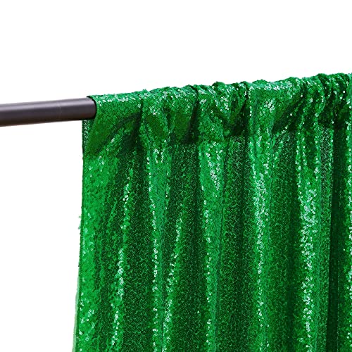 Green Sequin Backdrop Curtains 2 Panels 2FTx8FT Christmas Party Backdrop Glitter Birthday Bridal Wedding Curtains Sparkle Photo Backdrop