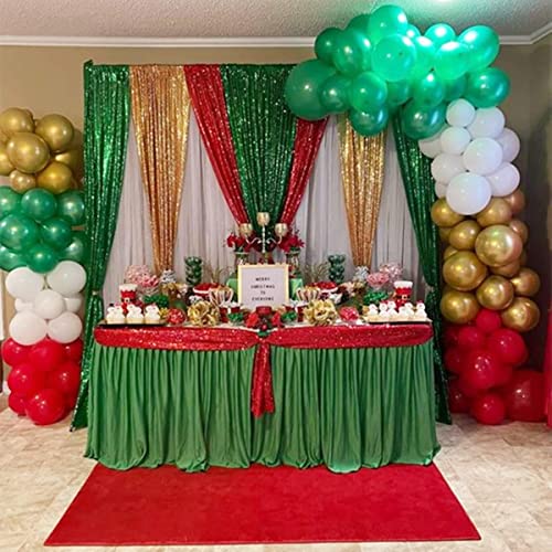 Green Sequin Backdrop Curtains 2 Panels 2FTx8FT Christmas Party Backdrop Glitter Birthday Bridal Wedding Curtains Sparkle Photo Backdrop