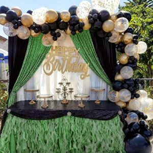 Green Sequin Backdrop Curtains 2 Panels 2FTx8FT Christmas Party Backdrop Glitter Birthday Bridal Wedding Curtains Sparkle Photo Backdrop