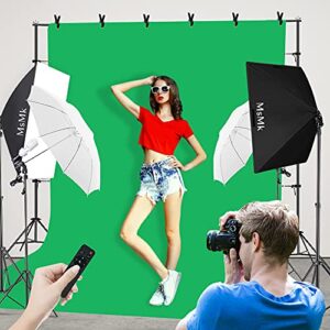 [Upgraded LED Bulb] Photography Lighting Kit 8.5x10ft Backdrop Support System and LED Softbox Set, 6400K Bulbs, Umbrella, Video Studio Continuous Lighting Kit for Photo Studio, and Video Shooting