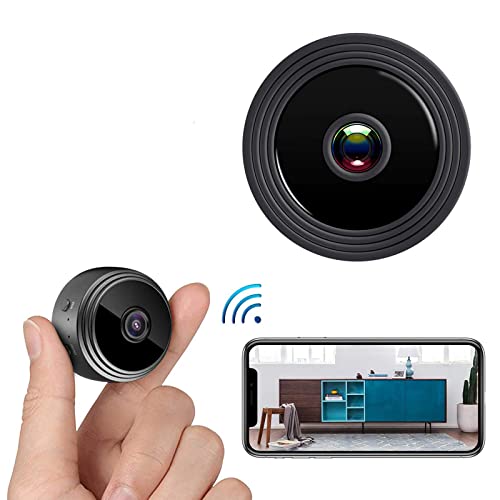 Mini Camera, Wireless WiFi Motion Detects Magnetic Camera, HD 1080P Portable Home Security Cameras Covert Nanny Cam Small Indoor Outdoor Video Recorder Motion Activated Night Vision (A)