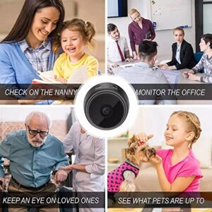 Mini Camera, Wireless WiFi Motion Detects Magnetic Camera, HD 1080P Portable Home Security Cameras Covert Nanny Cam Small Indoor Outdoor Video Recorder Motion Activated Night Vision (A)