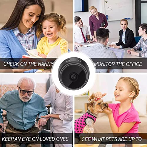 Mini Camera, Wireless WiFi Motion Detects Magnetic Camera, HD 1080P Portable Home Security Cameras Covert Nanny Cam Small Indoor Outdoor Video Recorder Motion Activated Night Vision (A)