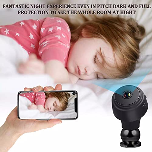 Mini Camera, Wireless WiFi Motion Detects Magnetic Camera, HD 1080P Portable Home Security Cameras Covert Nanny Cam Small Indoor Outdoor Video Recorder Motion Activated Night Vision (A)