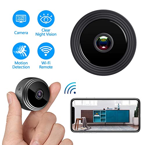 Mini Camera, Wireless WiFi Motion Detects Magnetic Camera, HD 1080P Portable Home Security Cameras Covert Nanny Cam Small Indoor Outdoor Video Recorder Motion Activated Night Vision (A)