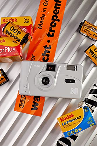 Kodak M35 Reusable M35 35mm Film Camera, Fixed-Focus and Wide Angle, Build in Flash and Compatible with 35mm Color Negative or B/W Film (Film and Battery NOT Included) (Grey)