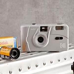 Kodak M35 Reusable M35 35mm Film Camera, Fixed-Focus and Wide Angle, Build in Flash and Compatible with 35mm Color Negative or B/W Film (Film and Battery NOT Included) (Grey)