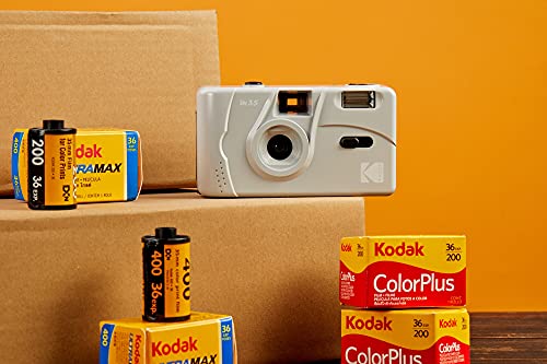 Kodak M35 Reusable M35 35mm Film Camera, Fixed-Focus and Wide Angle, Build in Flash and Compatible with 35mm Color Negative or B/W Film (Film and Battery NOT Included) (Grey)