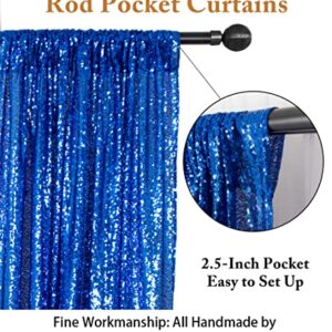 Sequin Curtains 2 Panels Royal Blue 2FTx8FT Sequin Photo Backdrop Sequin Backdrop Curtain Pack of 2-1011E