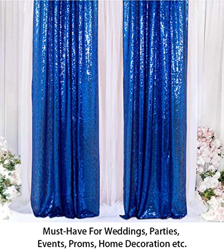 Sequin Curtains 2 Panels Royal Blue 2FTx8FT Sequin Photo Backdrop Sequin Backdrop Curtain Pack of 2-1011E