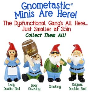 Gnometastic Mini Gnomes Set of 4, Gnomes Behaving Badly - Small Funny Garden Gnome Figurines for Fairy Garden, Indoor, Outdoor Decoration