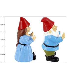 Gnometastic Mini Gnomes Set of 4, Gnomes Behaving Badly - Small Funny Garden Gnome Figurines for Fairy Garden, Indoor, Outdoor Decoration