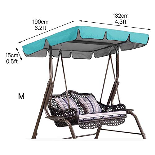 GWOKWAI Outdoor Swing Canopy Replacement, Waterproof Replacement Canopy Porch Top Cover Sunshade Chair Canopy Cover Shades for Outdoor Patio Garden Beach Pool Seat