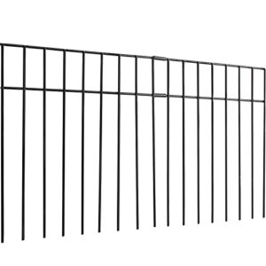 outdoor dog fence for the yard, 24×15-inch small/medium animal barrier no dig fence for dogs outside, short fencing for dogs, decorative garden fence metal flower edging border panels (2 packs)