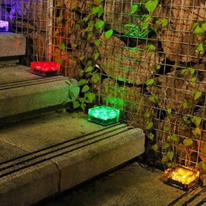 Outside Lights LED Solar Garden Light Brick Ice Cube Solar Lawn Lights Outdoor Decoration Lamp for Stair Pathway Driveway Landscape Yard Patio LanternGAWDI