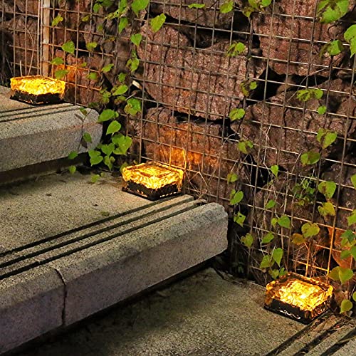 Outside Lights LED Solar Garden Light Brick Ice Cube Solar Lawn Lights Outdoor Decoration Lamp for Stair Pathway Driveway Landscape Yard Patio LanternGAWDI