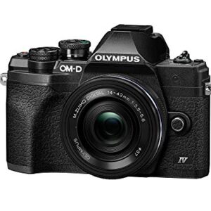 OLYMPUS E-M10 Mark IV Black Micro Four Thirds System Camera M.Zuiko Digital ED 14-42mm F3.5-5.6 EZ kit 20MP Sensor 5-Axis Image Stabilization 4K Video Wi-Fi