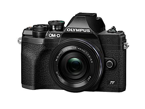 OLYMPUS E-M10 Mark IV Black Micro Four Thirds System Camera M.Zuiko Digital ED 14-42mm F3.5-5.6 EZ kit 20MP Sensor 5-Axis Image Stabilization 4K Video Wi-Fi