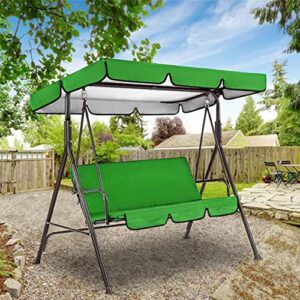 fasesh swing canopy chair cover sets waterproof 3-seat outdoor patio backrest and porch glider garden seat replacement sunscreen uv protection cushion (green 59.9inch)