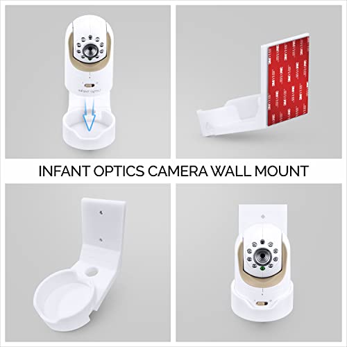 DXR8 & Pro Tilted Wall Mount Holder, Adhesive & Screw-in Bracket, Designed for Infant Optics Camera, Easy to Install, Strong VHB & Screw Mount, White by Brainwavz