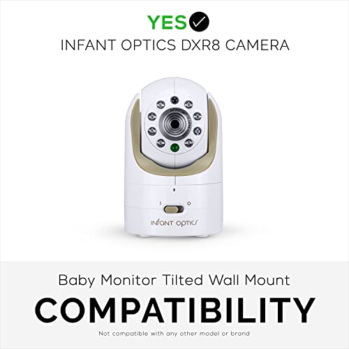 DXR8 & Pro Tilted Wall Mount Holder, Adhesive & Screw-in Bracket, Designed for Infant Optics Camera, Easy to Install, Strong VHB & Screw Mount, White by Brainwavz