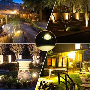 Outdoor Landscape Lights, 10W 120V AC LED Landscape Spot Light with Metal Ground Spike, 3000K Warm White, IP65 Waterproof, 5FT Cord with US Plug for Lawn, Garden, Yard, Flag Light (6 Pack)