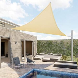 pamapic 12′ x 12′ x 12′ shade sails triangle sun shade sail canopy for patio garden, outdoor, restaurant, backyard (beige)