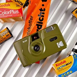 Kodak M35 35mm Film Camera, Reusable, Focus Free, Easy to use, Build in Flash and Compatible with 35mm Color Negative or B&W Film (Film and Battery NOT Included) (Olive Green)