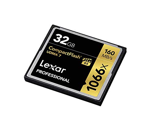 Lexar Professional 1066x 32GB (2-Pack) CompactFlash Card, Up to 160MB/s Read, for Professional Photographer, Videographer, Enthusiast (LCF32GCRBNA10662)
