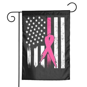 Breast Cancer Awareness Flag Double Sided Breast Cancer Home Garden Flag for Patio Lawn Home Outdoor Decor,12" X 18" (Breast Cancer Awareness)