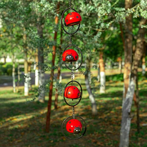 Ceramics Wind Chimes Outdoor, Wind Chime for Outside with Soothing Melodic Tones for Garden Patio Balcony Home Décor Ladybug