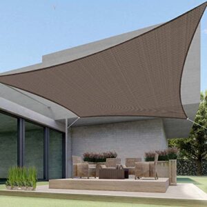ecoopts 22’x22′ sun shade sail rectangle canopy cover for outdoor patio pergola backyard garden 180gsm hdpe fabric 95% uv blockage (brown)