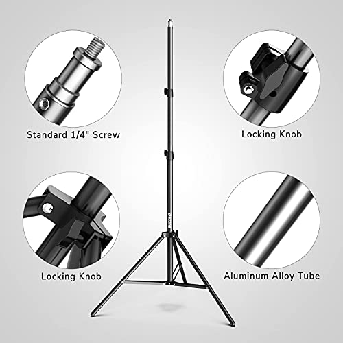 Dazzne Phone Tripod Stand, Adjustable from 27" to 80", Cell Phone Tripod with Phone Holder and Ball Head, Fits DSLR Camera, Suitable for Video Recording, Vlogging, Filming, Photography