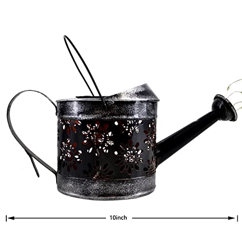 Solar Lights Outdoor for Garden - Watering Cans Crackle Metal Solar Yard Garden Stake Lights - Waterproof LED Lights for Garden,Lawn,Patio or Courtyard