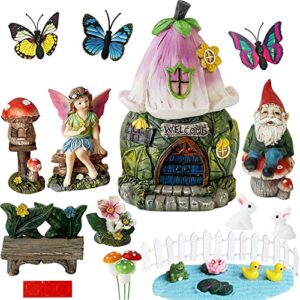 bangbangda miniature fairy garden decor accessories – flower fairies garden kit gnome figurines statue set indoor outdoor garden decoration birthday gardening gifts for girl boy mother girlfriend