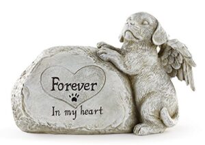 forever in my heart sleeping angel dog 10 x 6 inch resin pet bereavement garden statue