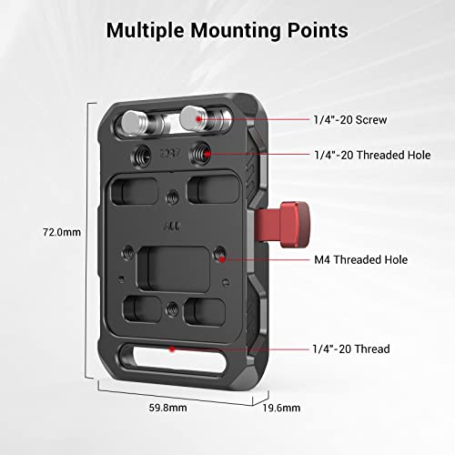 SmallRig Mini V Mount Battery Plate, V-Lock Mount Battery Plate with 1/4"-20 Threads - 2987