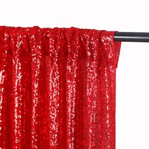 Party Backdrop Curtains 2 Panels 2ftx8ft Red Sequin Backdrop Sparkly Glitter Fabric Backdrop Birthday Wall Decoration