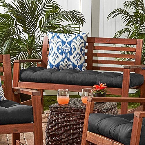 Indoor/Outdoor Bench Cushion,Swing Cushion,Garden Bench Cushion,Soft Thick and Comfy Swing Chair Replacement Seat Pads Cushion Pillow for Lounger Garden Furniture Patio Metal Wooden Bench (A/Black)