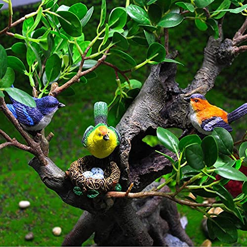 3 Pcs Miniature Bird Decorative Figurines,Fairy Garden Accessories for Micro Landscape,Mini Garden Resin Bird Decoration Ornaments,Figurine Cake Topper Dollhouse Min