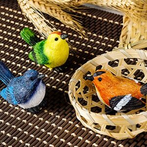 3 Pcs Miniature Bird Decorative Figurines,Fairy Garden Accessories for Micro Landscape,Mini Garden Resin Bird Decoration Ornaments,Figurine Cake Topper Dollhouse Min