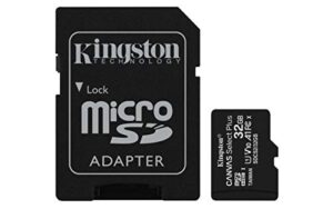 kingston 32gb microsdhc canvas select plus 100mb/s read a1 class10 uhs-i memory card + adapter (sdcs2/32gb)