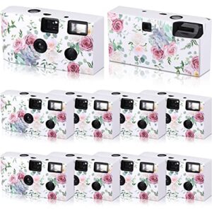 10 pack disposable camera for wedding bulk, 34mm single use camera bulk with flash and hand strap disposable cameras one time camera for gathering wedding travel party supply (black and white film)